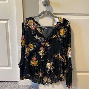 Floral long sleeve with ruffles